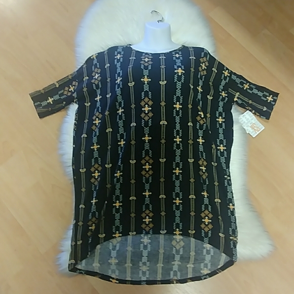 LulaRoe Tropical Striped Irma Tunic Top - Picture 5 of 8